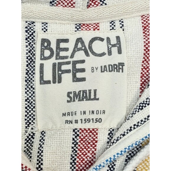 Beach Life Ladrft Poncho Small Multicolor Hoodie Beach Bohocore - Picture 8 of 10